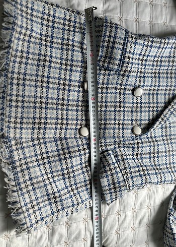 Düğmeli Tüvit Midi Blazer - Görsel 5