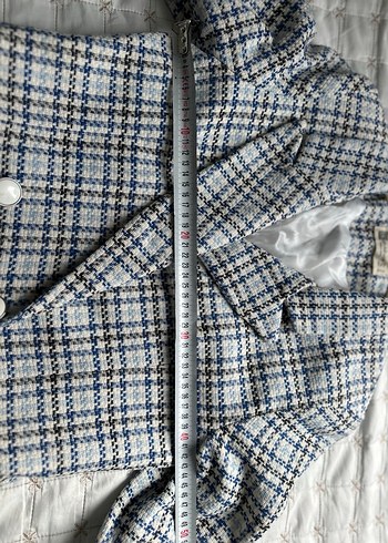 Düğmeli Tüvit Midi Blazer - Görsel 4