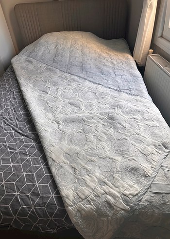 Gri Desenli Yatak Örtüsü tek kişilik 2 adet - Görsel 3