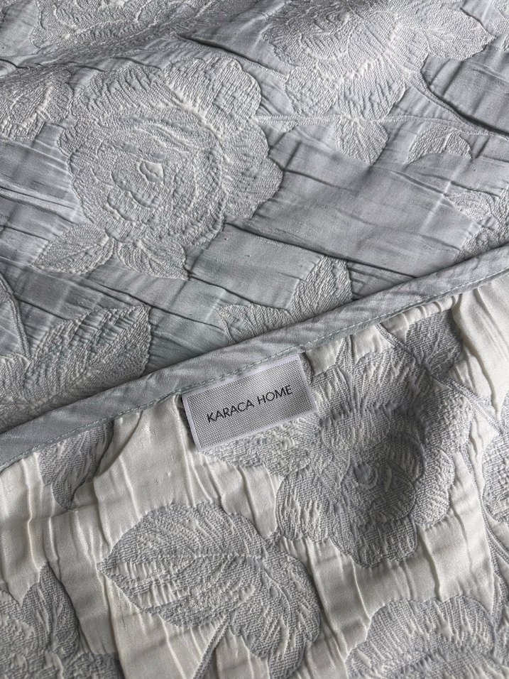 Gri Desenli Yatak Örtüsü tek kişilik 2 adet - Görsel 2