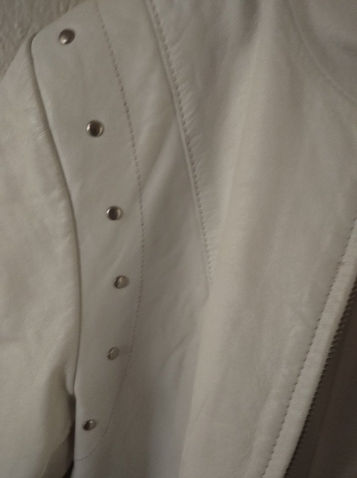 Kadın Beyaz Süet Uzun Ceket - Görsel 4