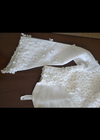 Uzun Beyaz A-Line Gelinlik - Görsel 10