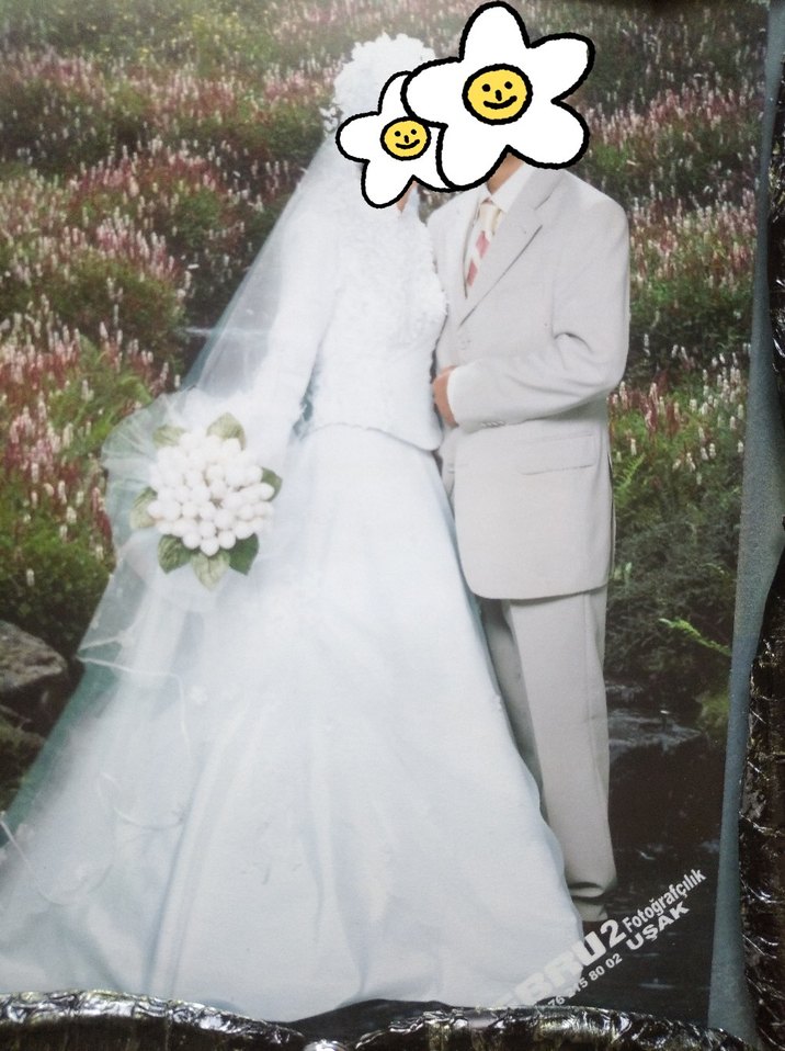 Uzun Beyaz A-Line Gelinlik - Görsel 3