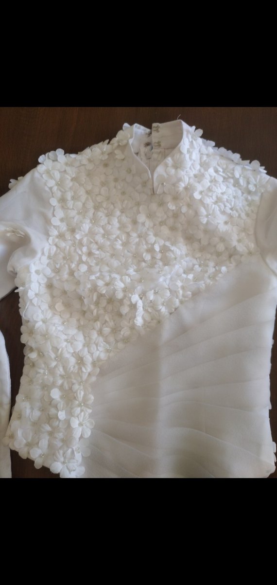 Uzun Beyaz A-Line Gelinlik - Görsel 4