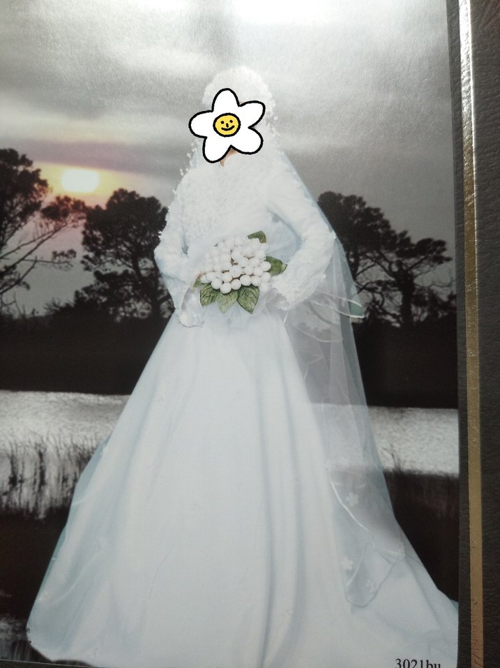 Uzun Beyaz A-Line Gelinlik - Görsel 2