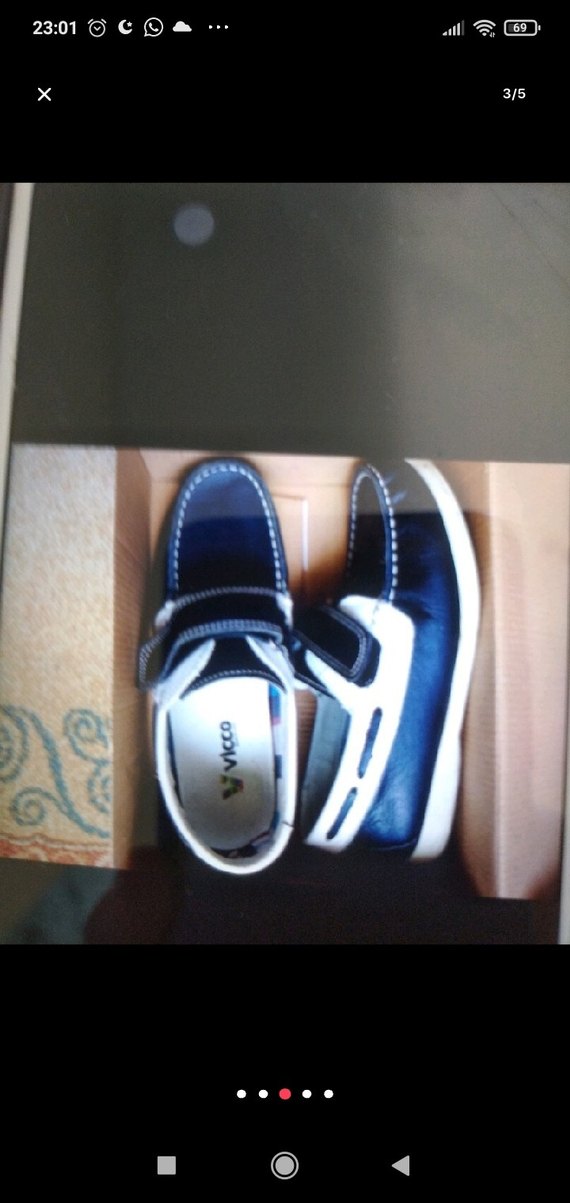 Tokalı Lacivert-Beyaz Erkek Çocuk Ayakkabısı - Görsel 3