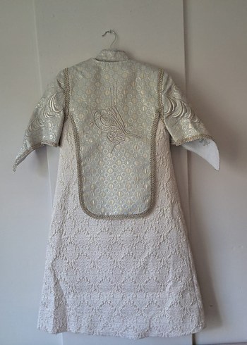 Beyaz Etnik Desenli Çocuk Kaftanı - Görsel 6