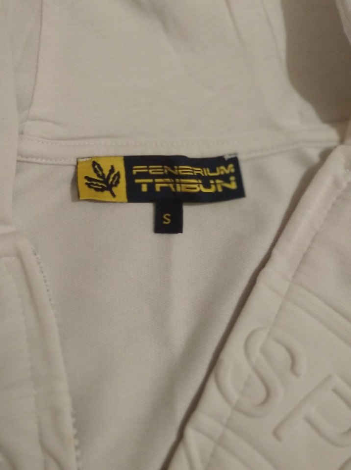 Beyaz Fermuarlı Erkek Sweatshirt - Görsel 3