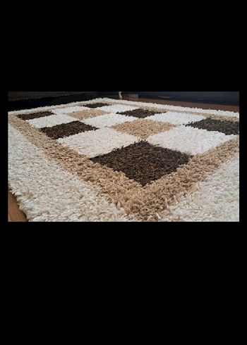 Açık Kahverengi Kareli Modern Halı - Görsel 2