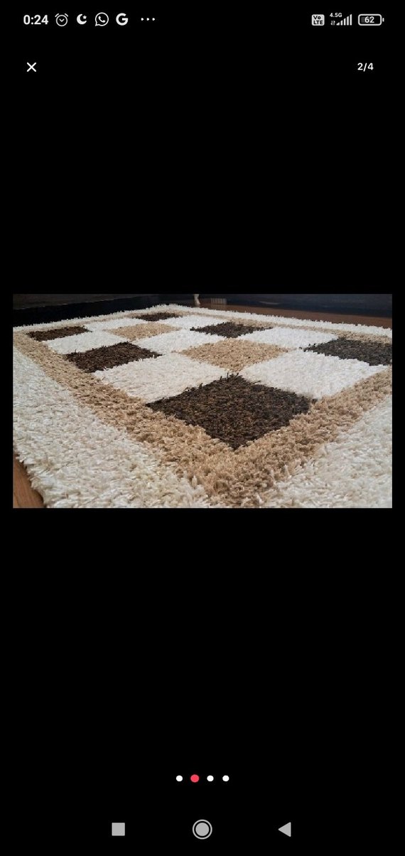 Açık Kahverengi Kareli Modern Halı - Görsel 2