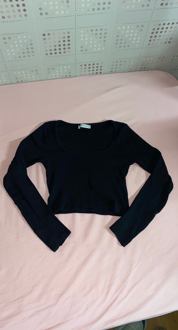 Kadın Siyah Uzun Kollu Crop - Görsel 2