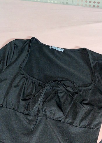 Uzun Kollu Siyah Crop - Görsel 3