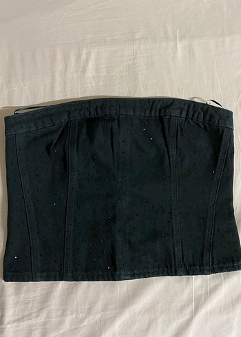 Siyah Kot Straplez Bustiyer - Görsel 2