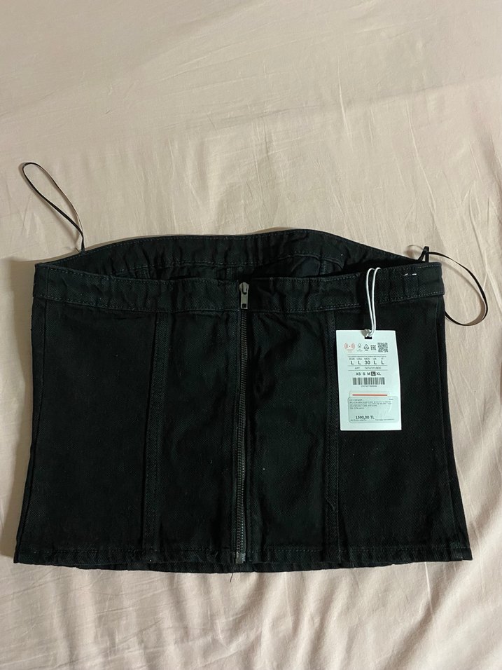 Siyah Kot Straplez Bustiyer - Görsel 5