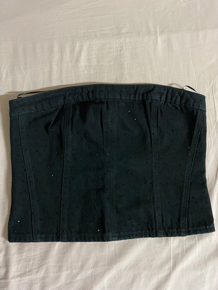 Siyah Kot Straplez Bustiyer - Görsel 2