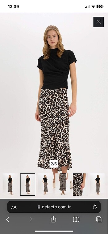 Defacto leopar etek