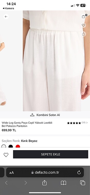 xs Beden beyaz Renk beyaz kumaş pantolon