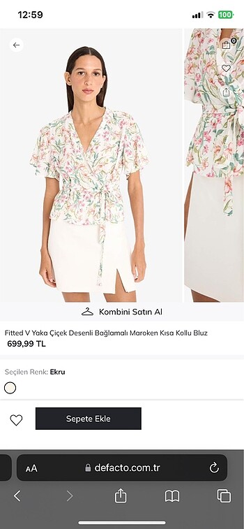 s Beden beyaz Renk çiçekli bluz