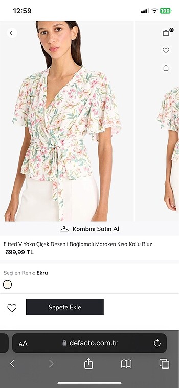 s Beden çiçekli bluz