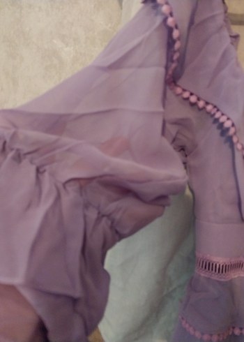 lila uzun şifon - Görsel 8