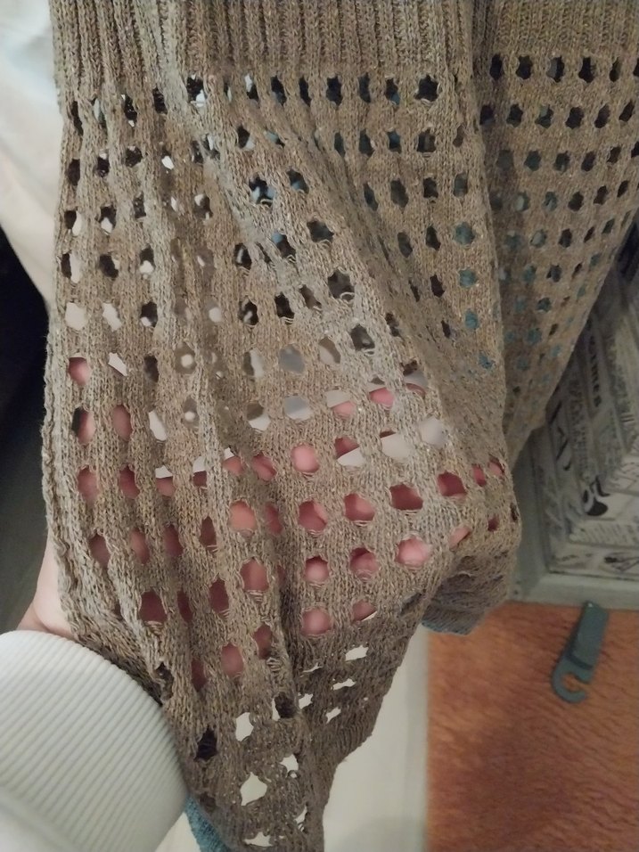 Bej Triko Mini Elbise Uzun Kollu - Görsel 5