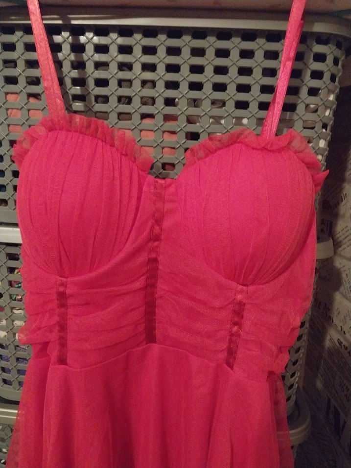 Pembe Straplez Mini Elbise - Görsel 4