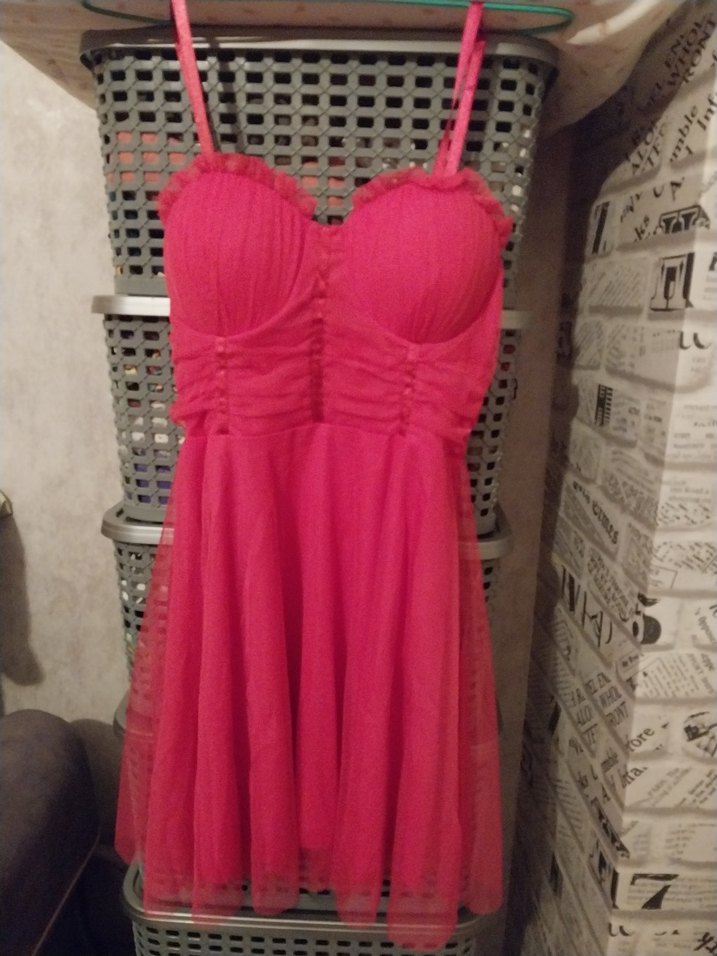 Pembe Straplez Mini Elbise - Görsel 3