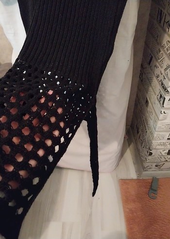 siyah Kadın Triko Mini Elbise - Görsel 5