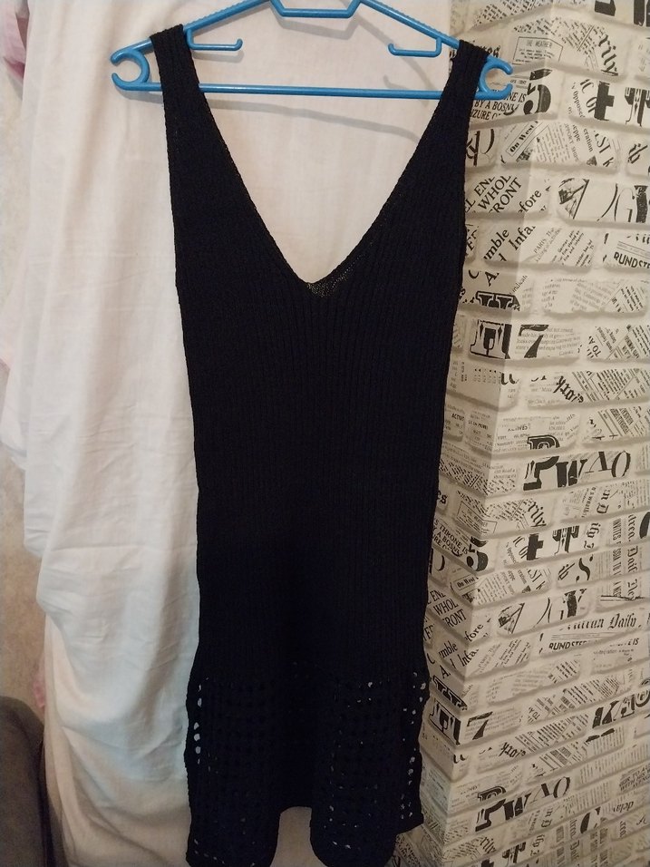 siyah Kadın Triko Mini Elbise - Görsel 2