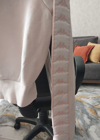 s Beden beyaz Renk Pembe Baskılı Kapüşonlu Kadın Sweatshirt