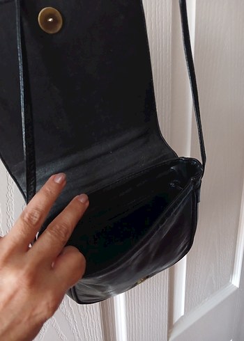 Beden siyah Renk Siyah Hakiki Deri Minimalist Kadın Çantası