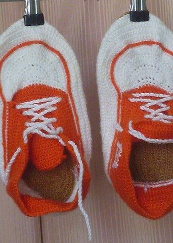Turuncu Örgü Erkek çocuk Patikleri - Görsel 4