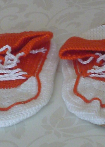 Turuncu Örgü Erkek çocuk Patikleri - Görsel 2