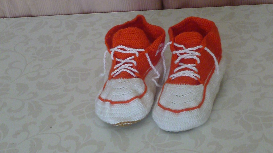 Turuncu Örgü Erkek çocuk Patikleri - Görsel 3