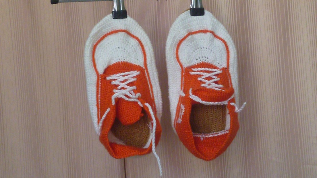 Turuncu Örgü Erkek çocuk Patikleri - Görsel 4