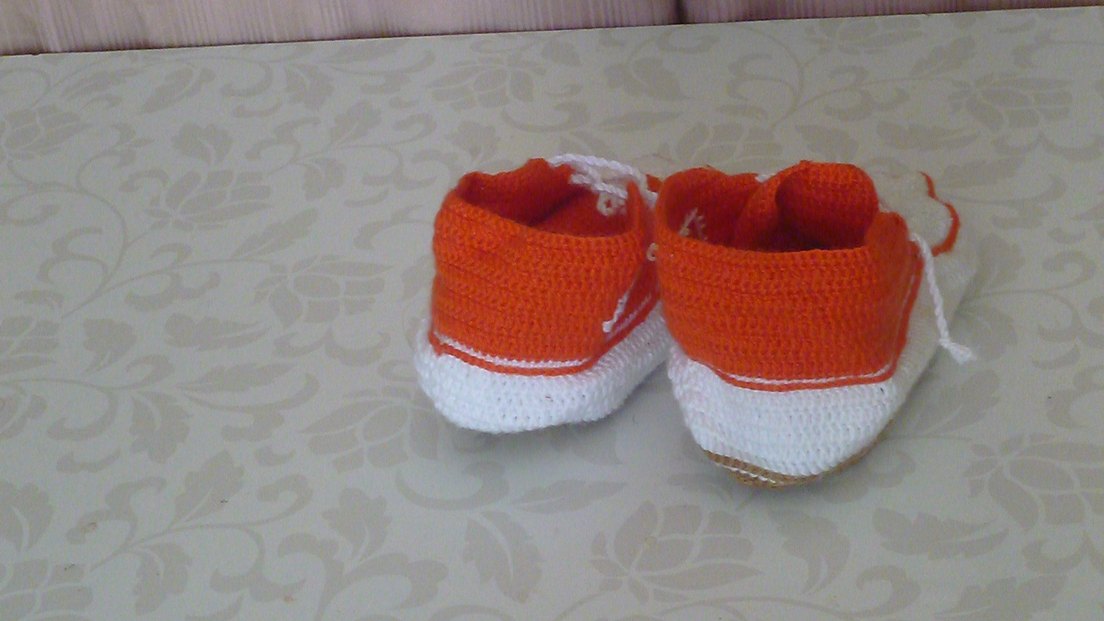 Turuncu Örgü Erkek çocuk Patikleri - Görsel 5