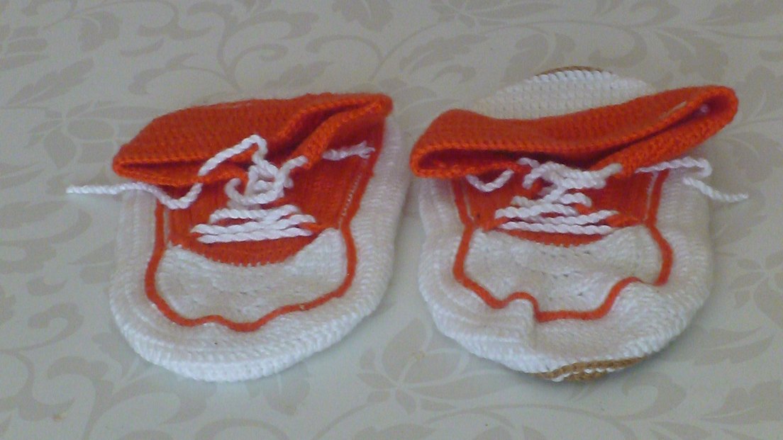 Turuncu Örgü Erkek çocuk Patikleri - Görsel 2