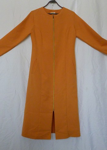 Salaş Kesim Drapeli Uzun Hamile Kabanı - Görsel 3