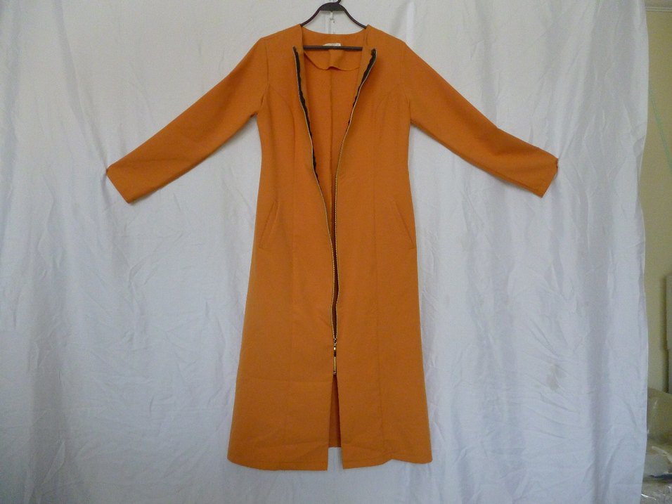 Salaş Kesim Drapeli Uzun Hamile Kabanı - Görsel 4