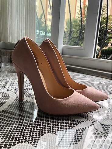 Stiletto Toz Pembe kadın ayakkabısı 37 numara