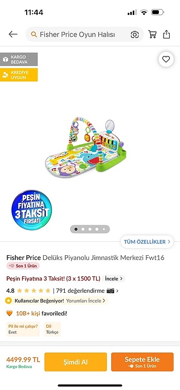 Fisher price piyanolu oyun halısı