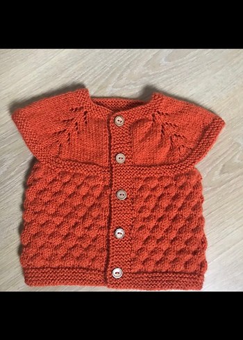 Elörgü bebek yeleği - Görsel 7