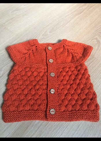 Elörgü bebek yeleği - Görsel 4