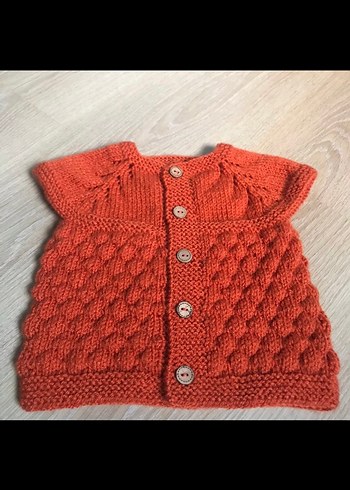 Elörgü bebek yeleği - Görsel 3