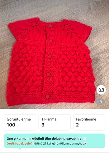 Elörgü  bebek yeleği - Görsel 2