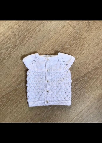 Elörgü bebek yeleği - Görsel 2