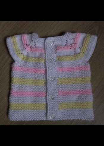 Elörgü bebek yeleği - Görsel 3