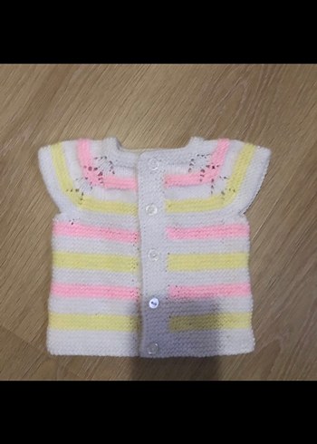 Elörgü bebek yeleği - Görsel 2