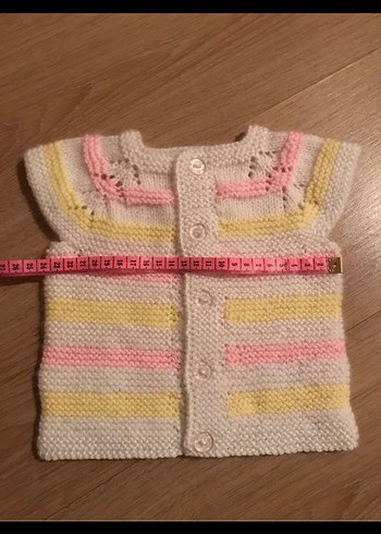 Elörgü bebek yeleği - Görsel 4