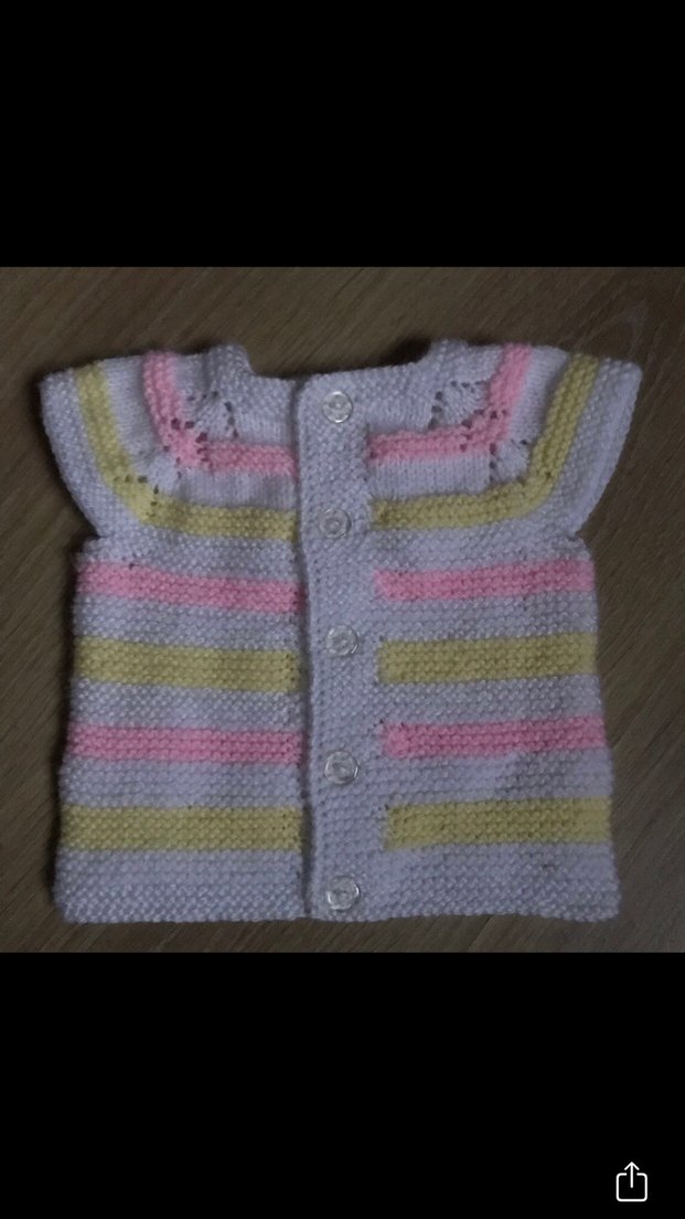 Elörgü bebek yeleği - Görsel 3